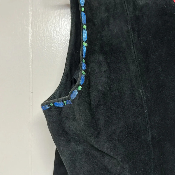 Vintage Handpainted Leather Vest Sz S - Picture 3 of 10